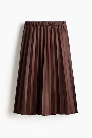 H & M - Pleated Midi Skirt - Dark Brown | H&M (US + CA)