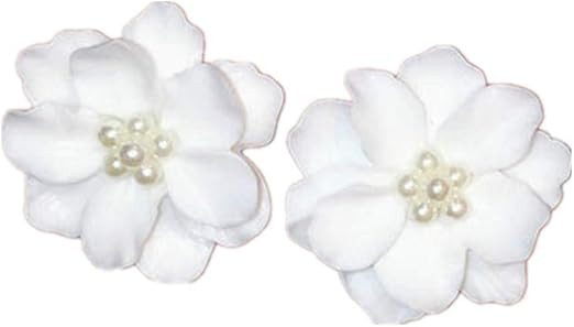 LJSLYJ 1 Pair Big White Camellia Flower Earrings for Women Elegant Gift Ear Studs Jewelry | Amazon (UK)