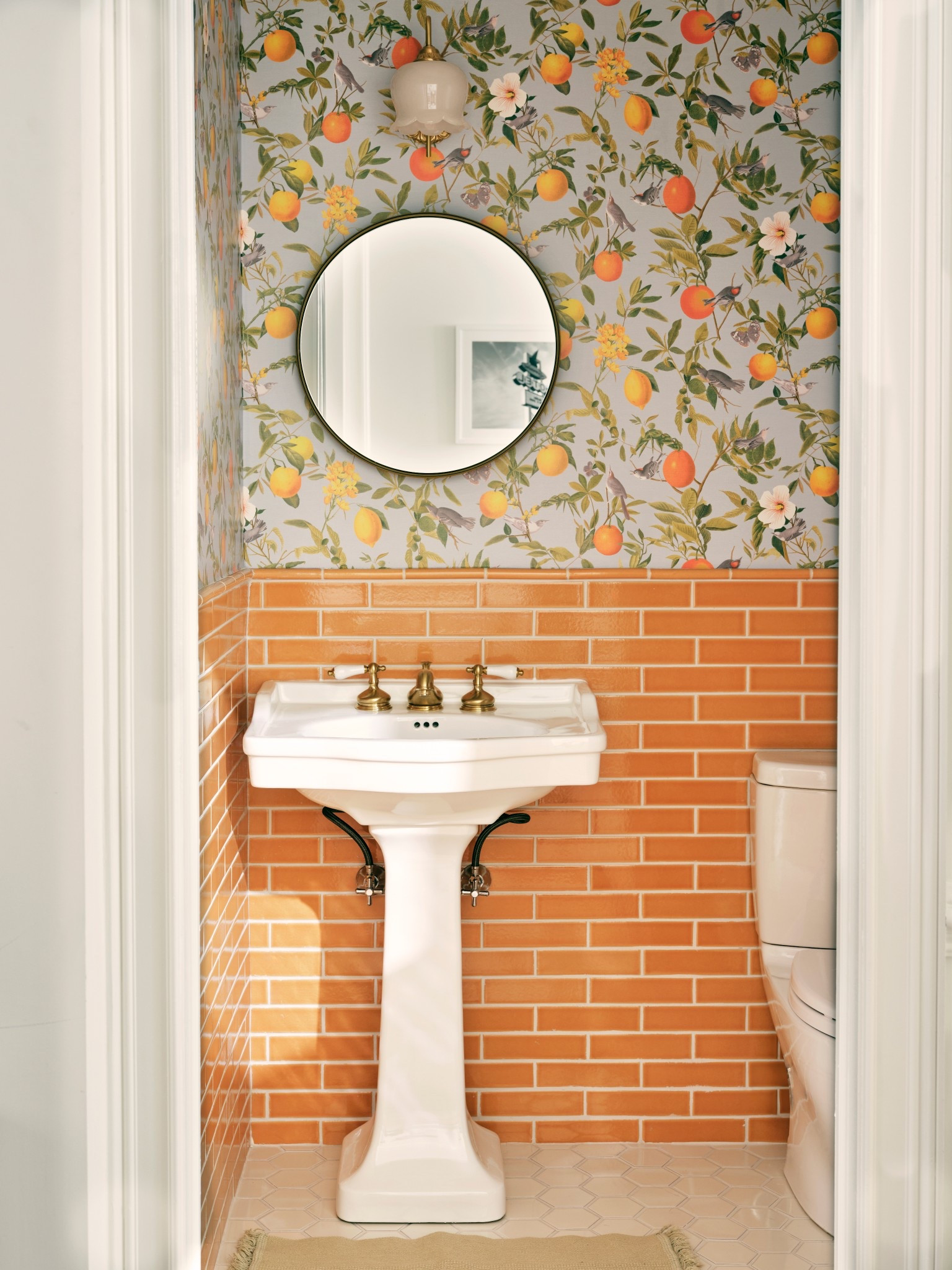 The citrusy bright powder room at our Sterling project details! 🤝 

Tile is by Fireclay Tile in Koi
Sink is from vintage tub and bath
See the rest of the links below! 

#LTKSummerEdit #LTKHome #LTKBeauty