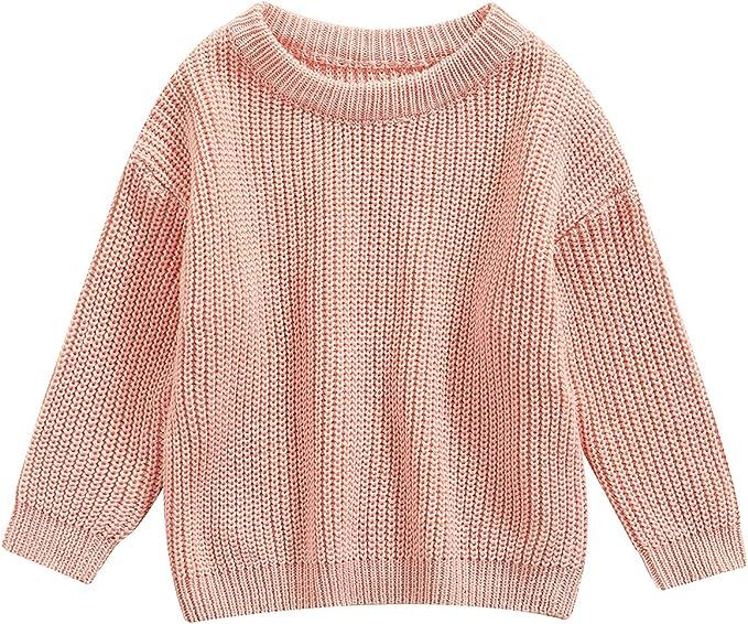 Infant Toddler Baby Girl Boy Knit Sweater Warm Sweatshirt Long Sleeve Shirt Tops Knitted Fall Win... | Amazon (US)