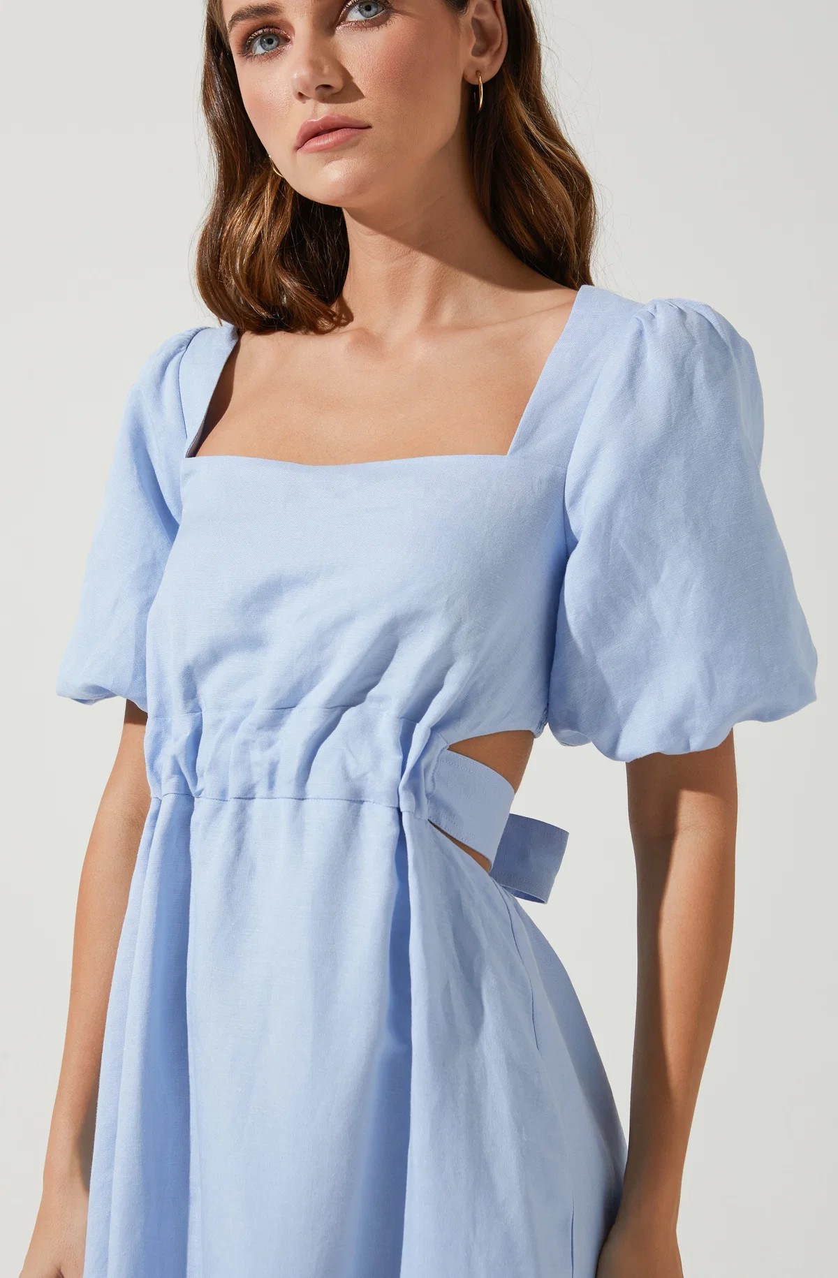 Angeles Cutout Puff Sleeve Midi Dress | ASTR The Label (US)