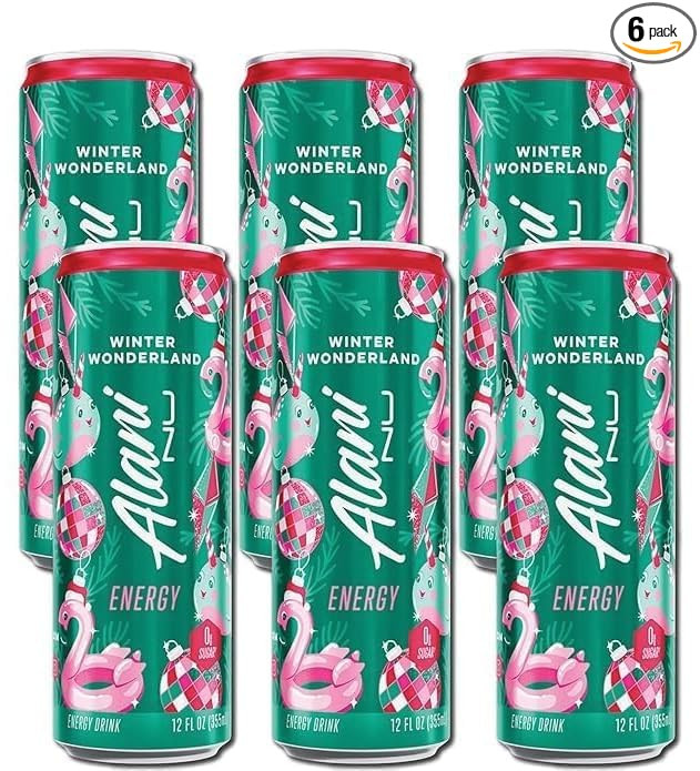 NEW Alani Energy Drinks Winter Wonderland, Sugar Free, Low Calorie, 12 Fl Oz, 6 Pack | Amazon (US)