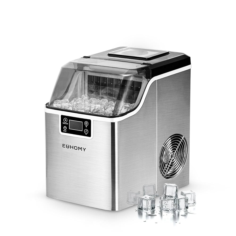 EUHOMY Ice Cube Maker Machine Countertop, 2 Ways to Add Water, 45Lbs/Day 24 Pcs Ready in 13 Mins,... | Amazon (US)