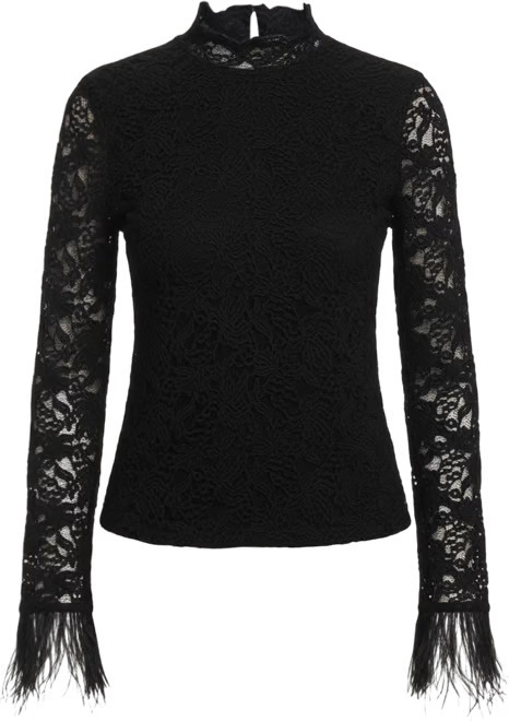 Feather Trim Lace Top - Exclusive | Bloomingdale's (US)