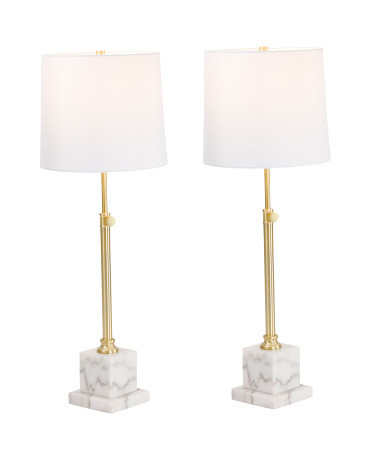 2pk 30 To 36in Adjustable Buffet Metal Marble Table Lamps | TJ Maxx