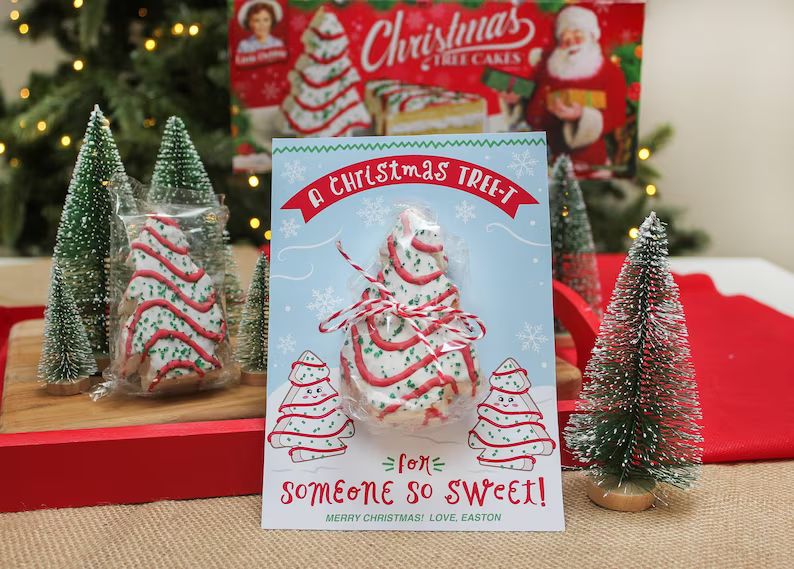 Christmas Tree Cake Printable Christmas Tree Cake Tag - Etsy | Etsy (US)