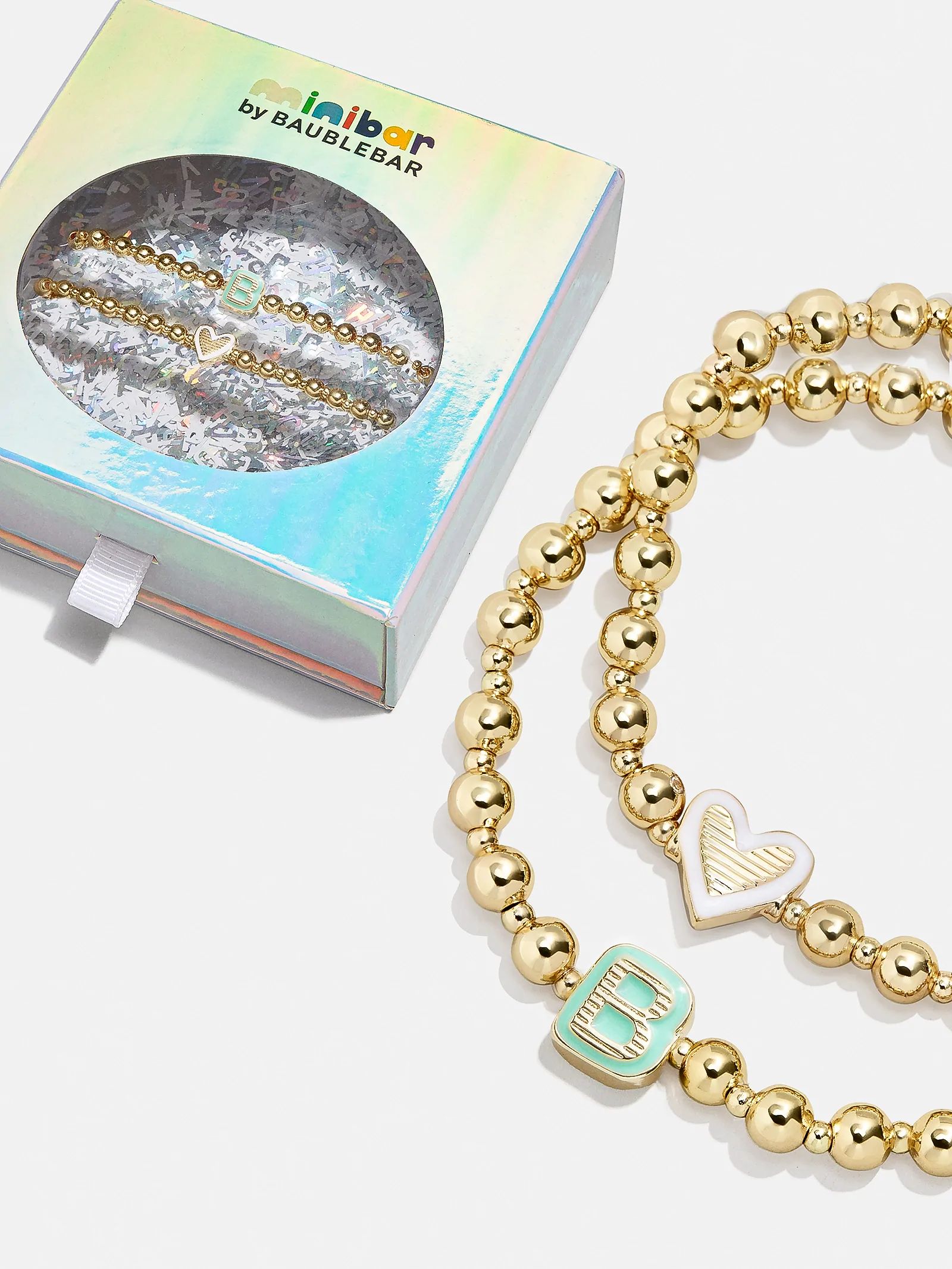 Initial & Heart Kids' Pisa Bracelet Set | BaubleBar (US)