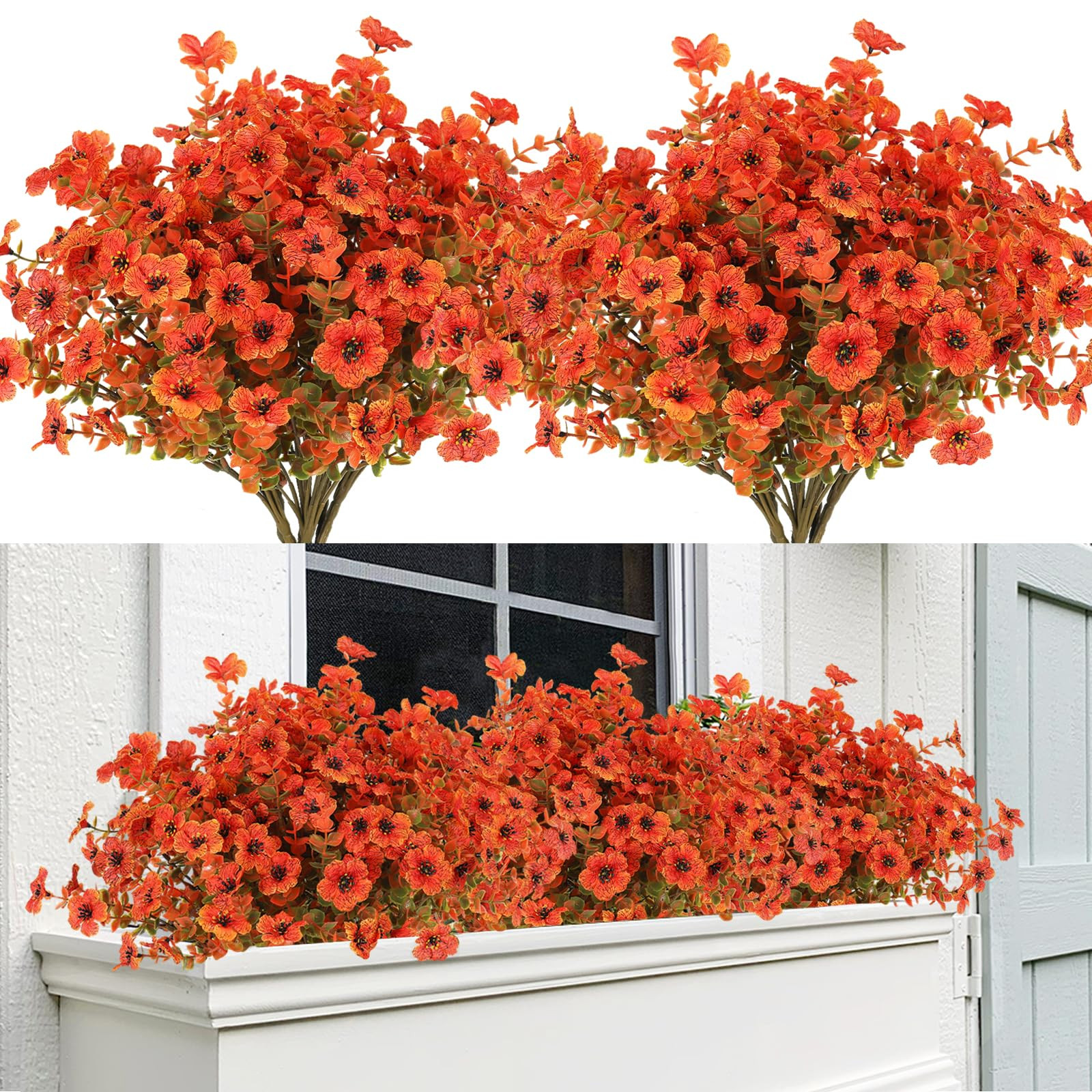 12 Bundles Artificial Mums Fall Flowers for Outdoors Fake Plants - Faux Outside Greenery Boxwood ... | Amazon (CA)
