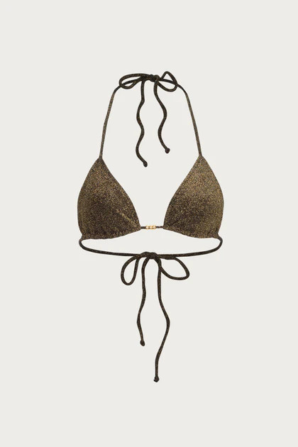 Beaded Triangle Top (Black Shimmer Lurex) | SAME