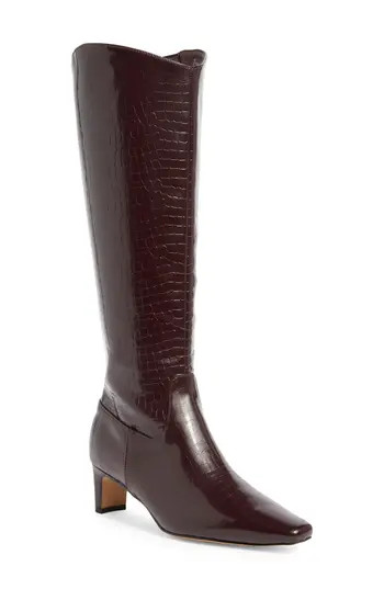 Splendid Jett Knee High Boot in Black Cherry Croco at Nordstrom Rack, Size 9.5 | Nordstrom Rack