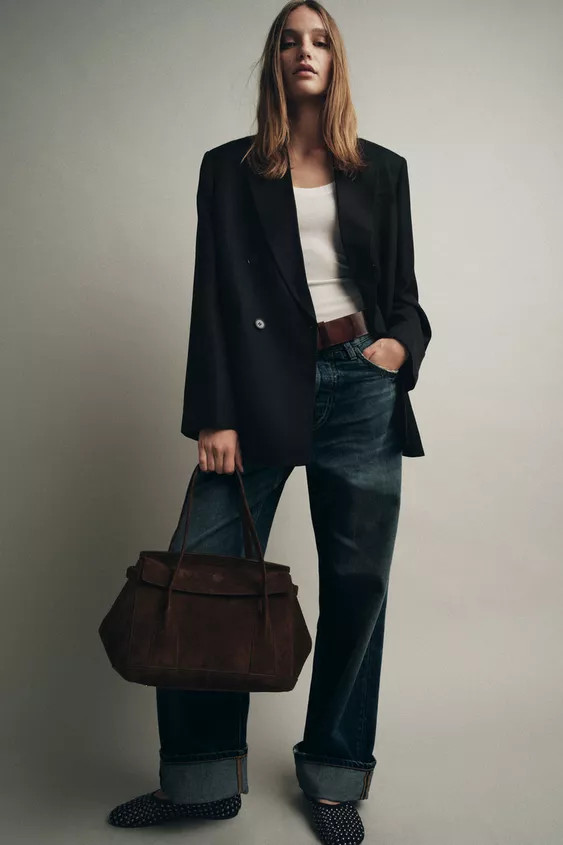 LEATHER CITY BAG | Zara UK