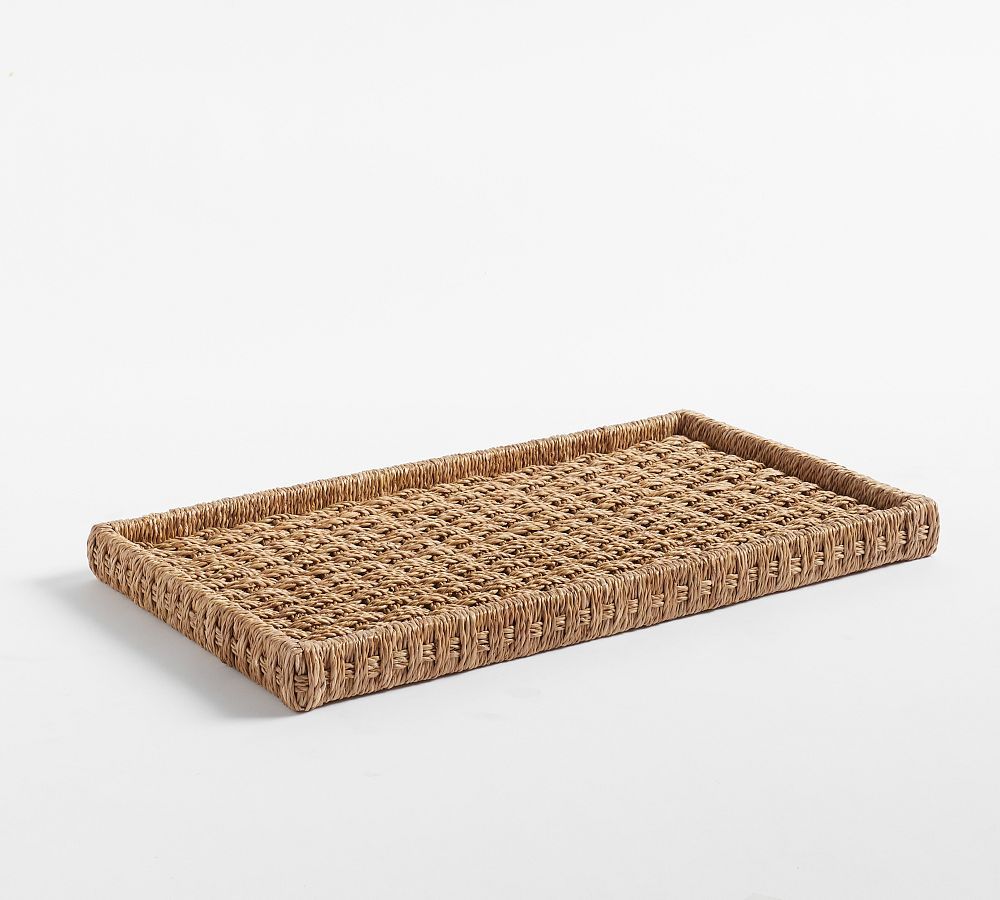 Amaya Handwoven Twisted Seagrass Tray | Pottery Barn (US)