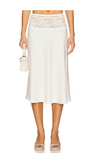 Harper Satin Midi Skirt in Heaven | Revolve Clothing (Global)