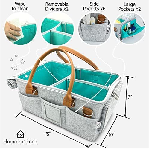Home For Each - Portable Diaper Caddy Storage Bag with Roll Lid and Removable Dividers, Caddy Org... | Amazon (US)