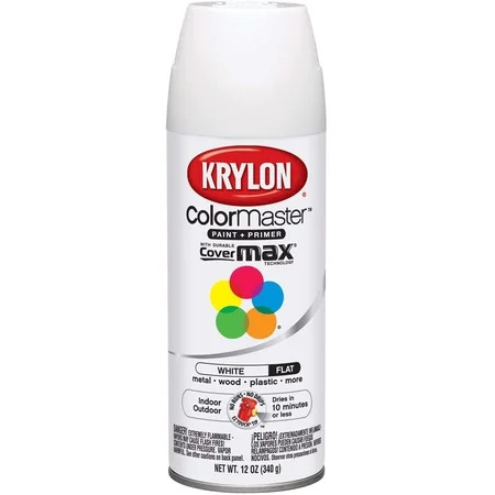 Krylon K05150202 K05151207 Flat White Interior and Exterior Decorator Paint - 12 oz. Aerosol | Walmart (US)