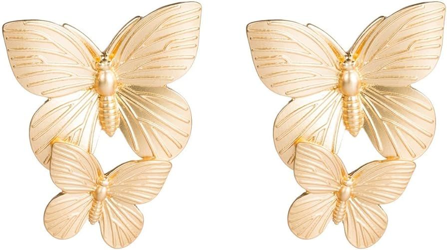 Butterfly Insect Earrings, Golden Butterfly Dangle Earrings for Women, Bohemian Butterfly Earring... | Amazon (US)
