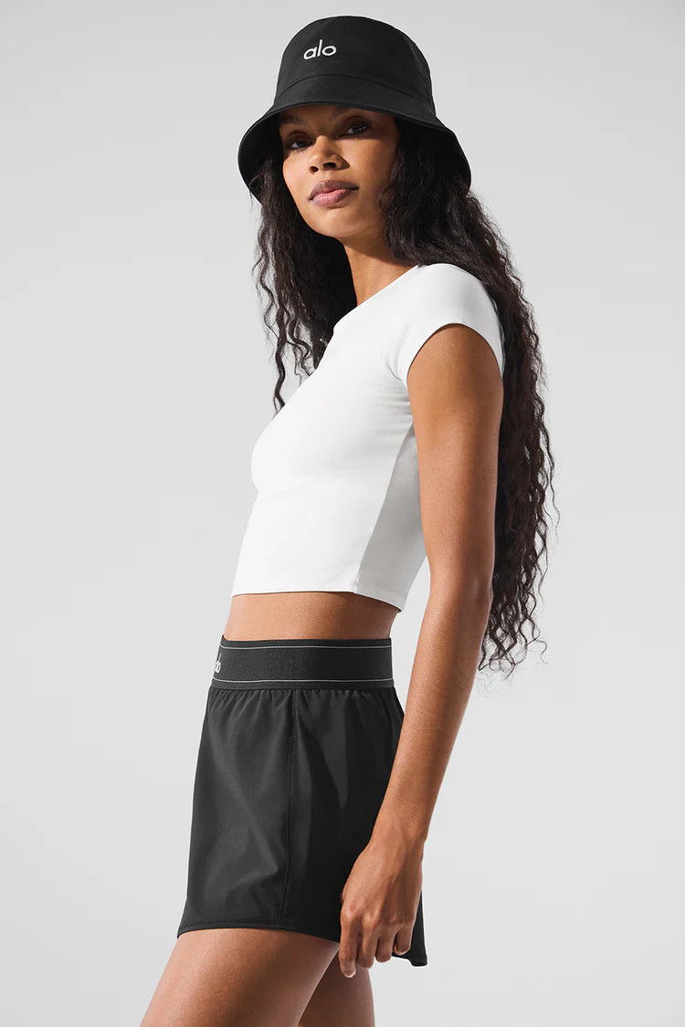 Alosoft Crop Finesse Short Sleeve - Navy | Alo Yoga