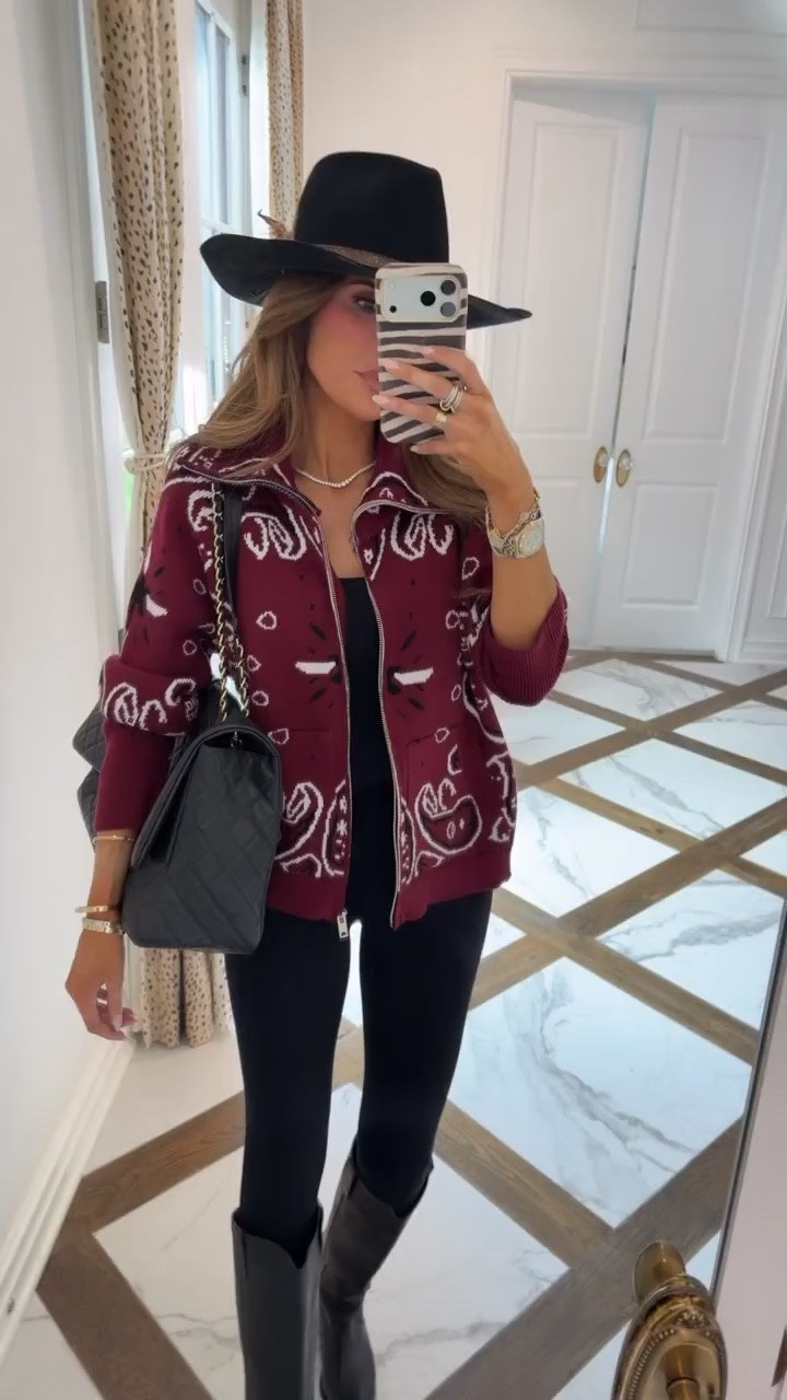 You guys! This is that same bandana cardigan but in the burgundy color I was telling you about! I’m wearing a small! 

Amazon fashion, Amazon finds, Fall outfits women, Fall fashion hauls, Aspen outfits, Fall concert outfits, Fall country concert outfits, Fall cardigans, Fall shoes, Fall boots, Gemme Beauty, Emily Gemma