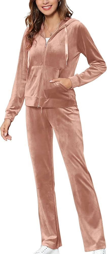 MessBebe Womens Sports Outfits Set 2 Piece Tracksuits for Women Workout Sweatsuits Long Sleeve Ho... | Amazon (US)