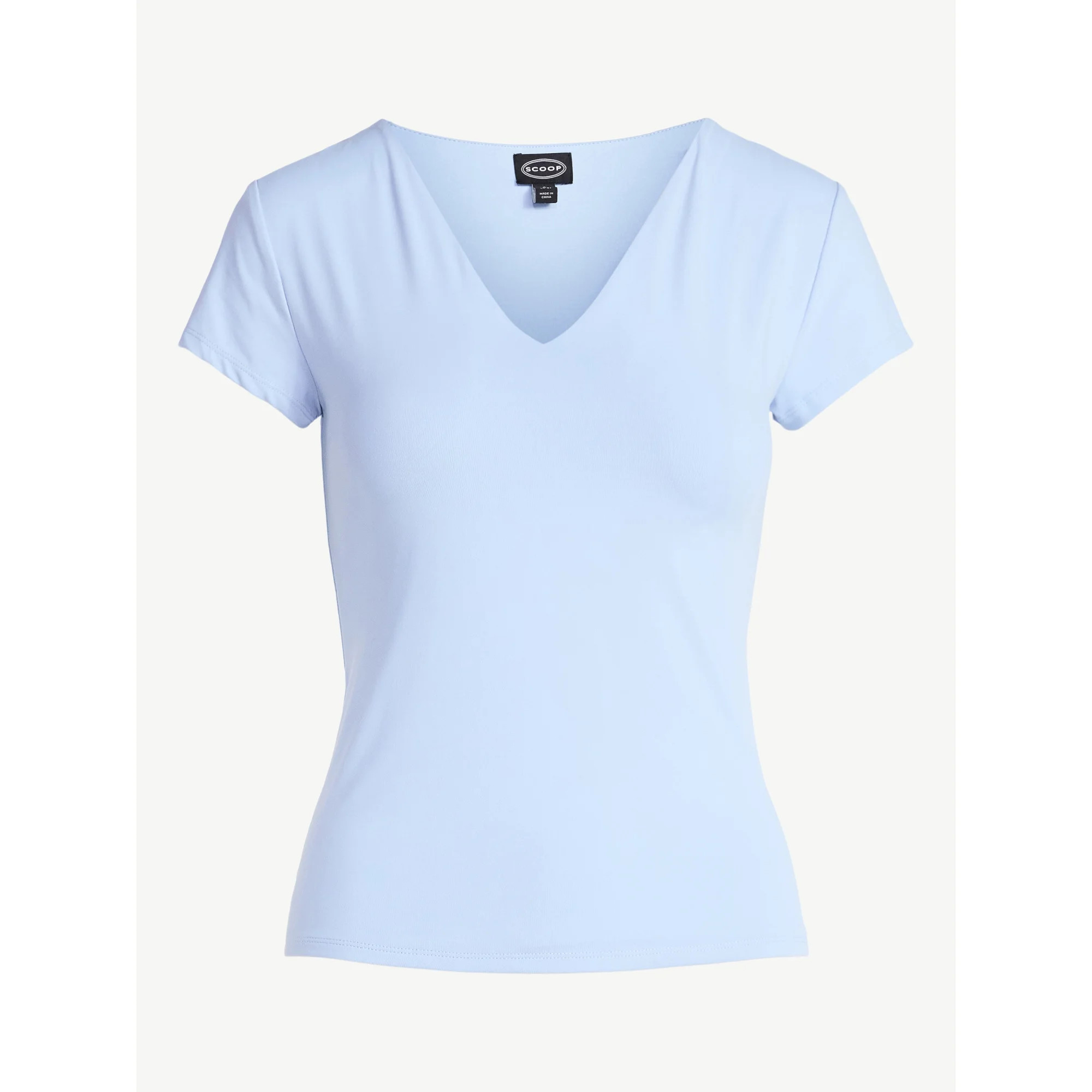 Scoop Women's Ultimate Refined Contour V Neck Tee, Sizes XS-XL | Walmart (US)