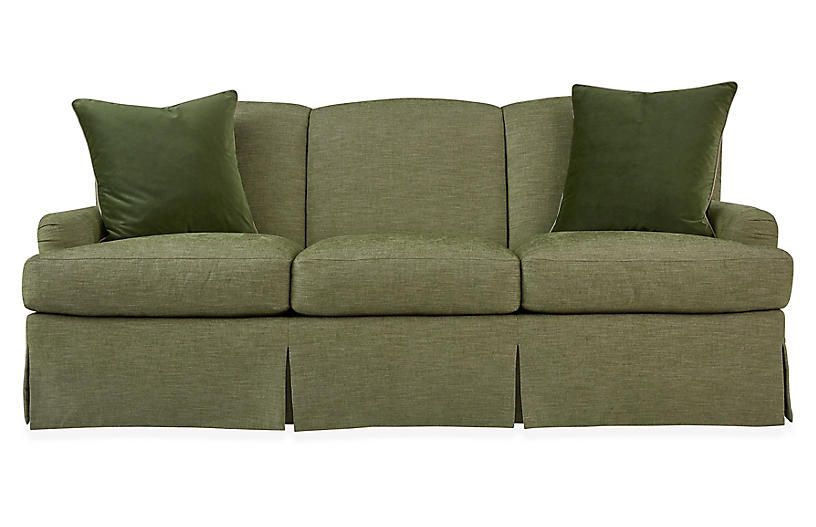 Winged Lounge Sofa, Spring Green | One Kings Lane