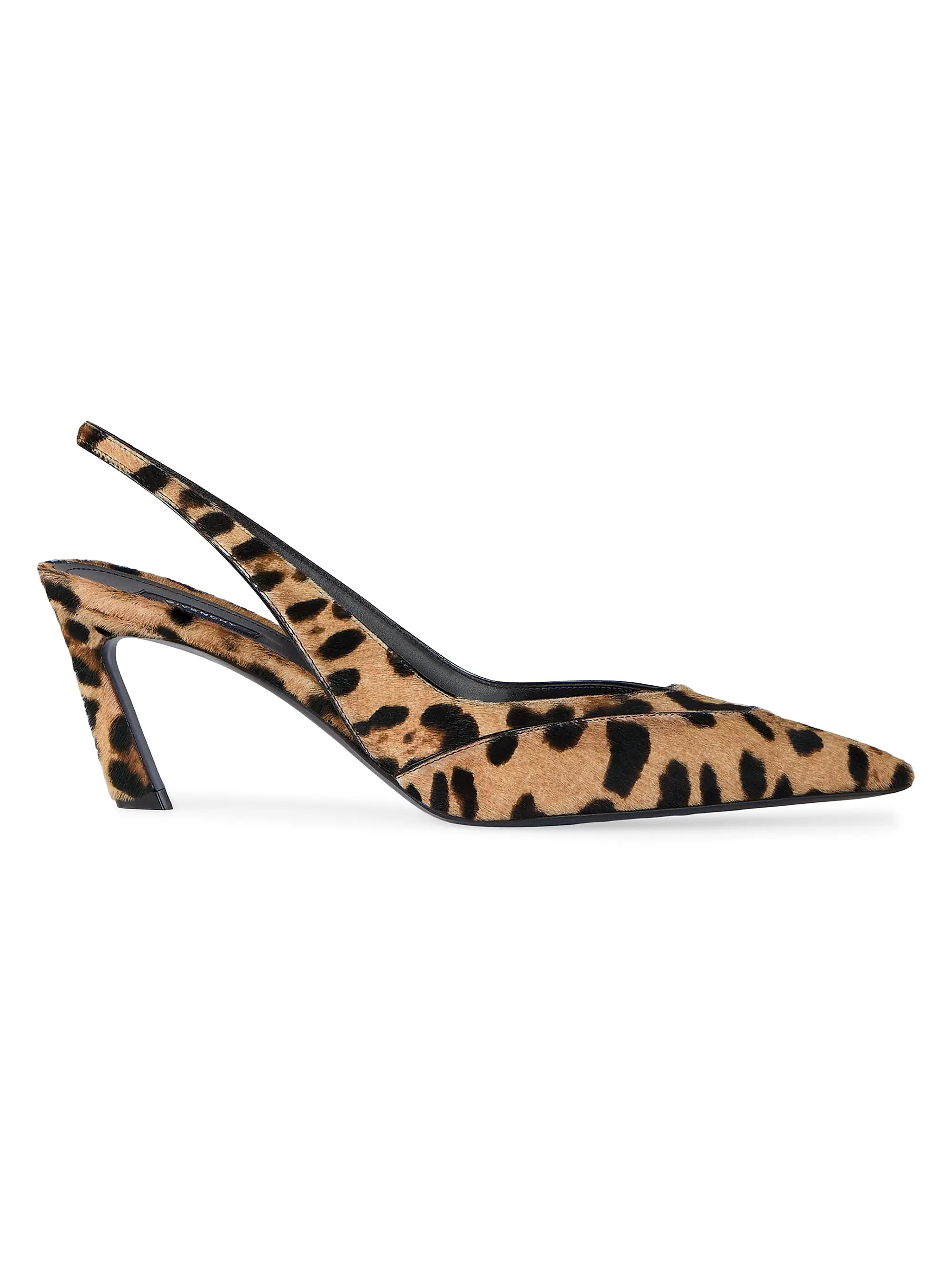 Givenchy Spiky Slingback Pumps in Pony Effect Leather with Leopard Pattern | Saks Fifth Avenue | Saks Fifth Avenue
