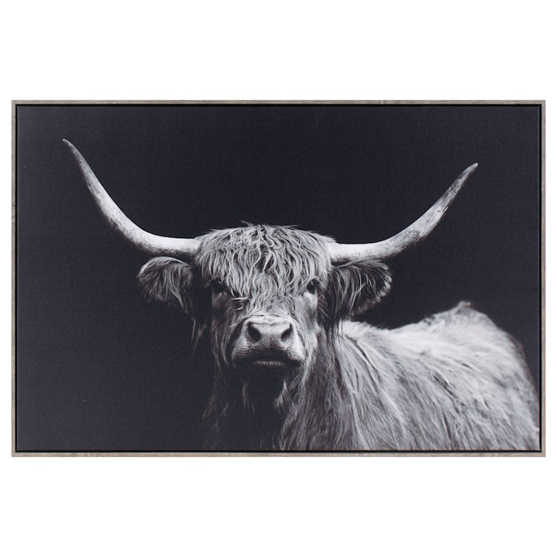 Framed Highland Cow Canvas Wall Art, 36x24 | At Home