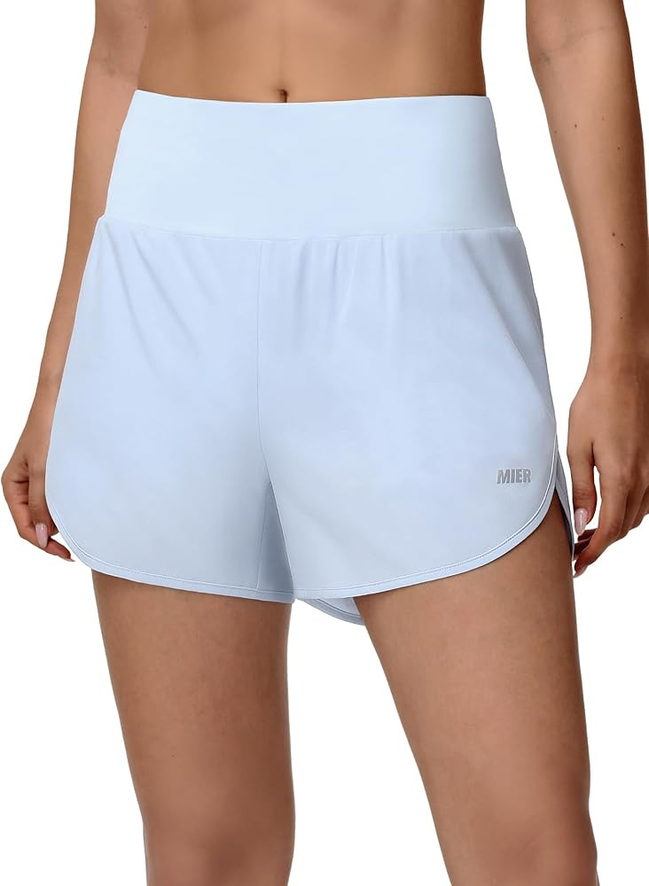 MIER Womens 2-in-1 Athletic Running Shorts with Pockets, 3" High Waisted Quick Dry Active Exercis... | Amazon (US)