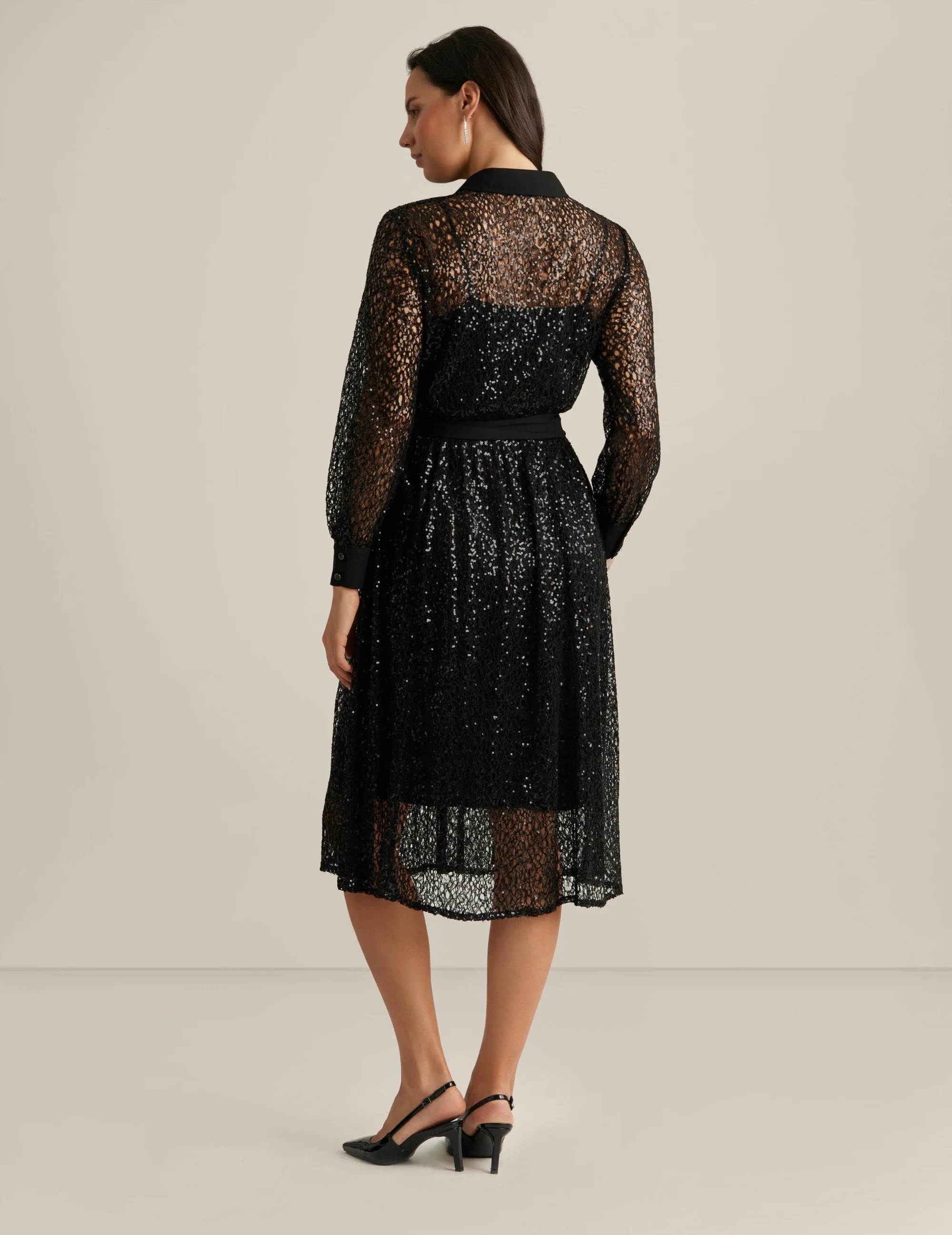 Mixed Media A-Line Shirt Dress - Sale | Anne Klein