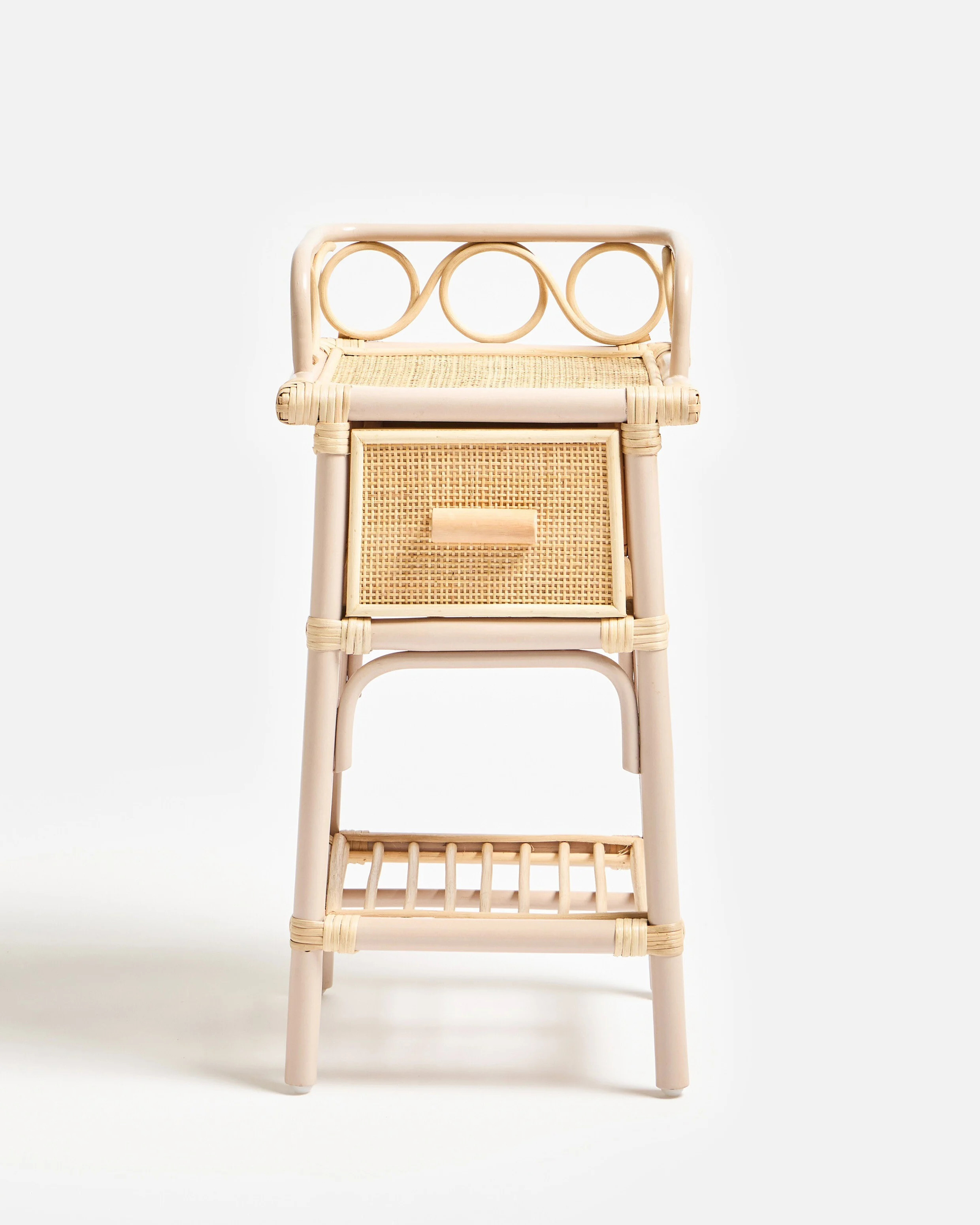 Vero Pink Rattan Bedside Table | Oliver Bonas (Global)