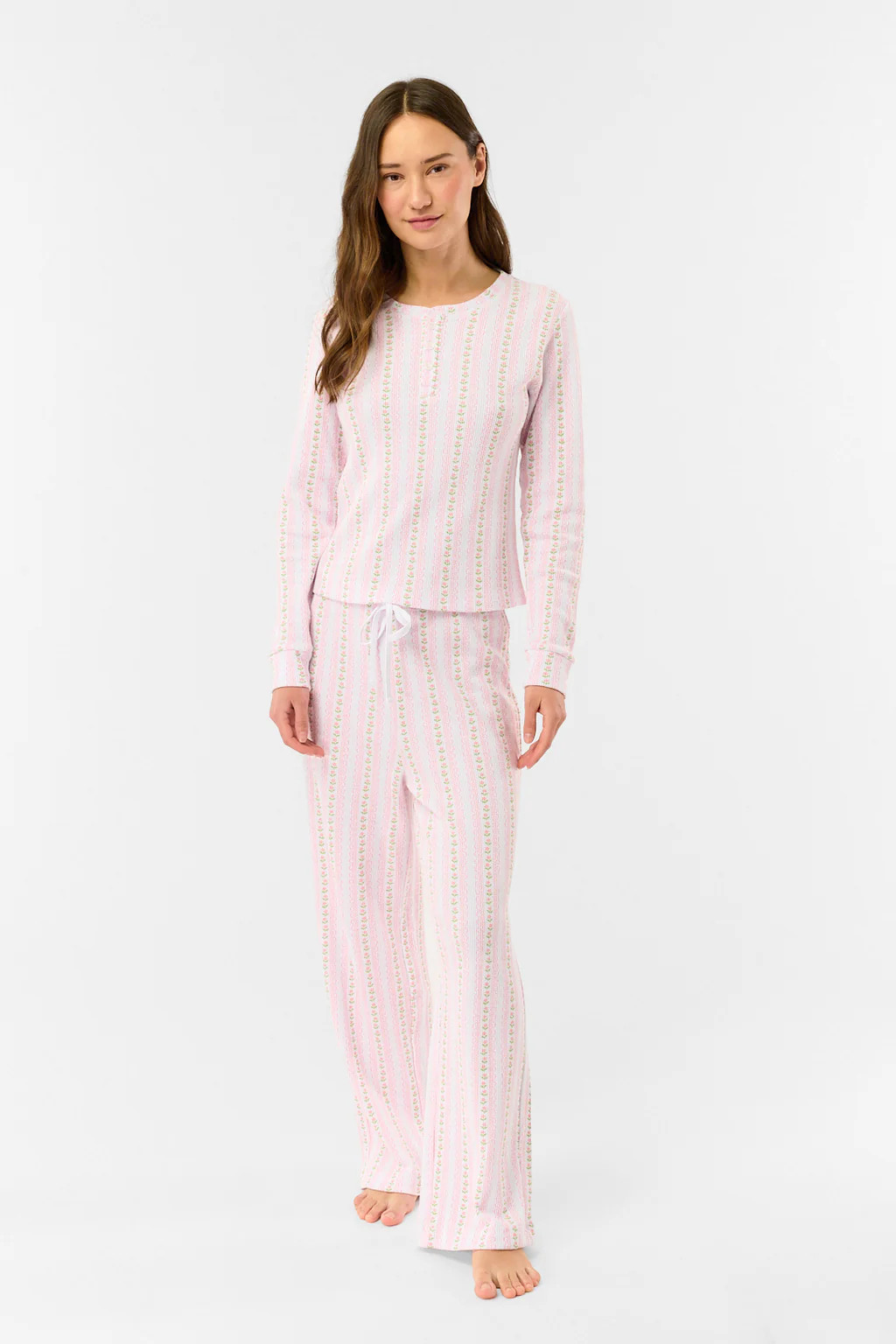 Daisy Heart Stripe Julienne Pant | Roller Rabbit
