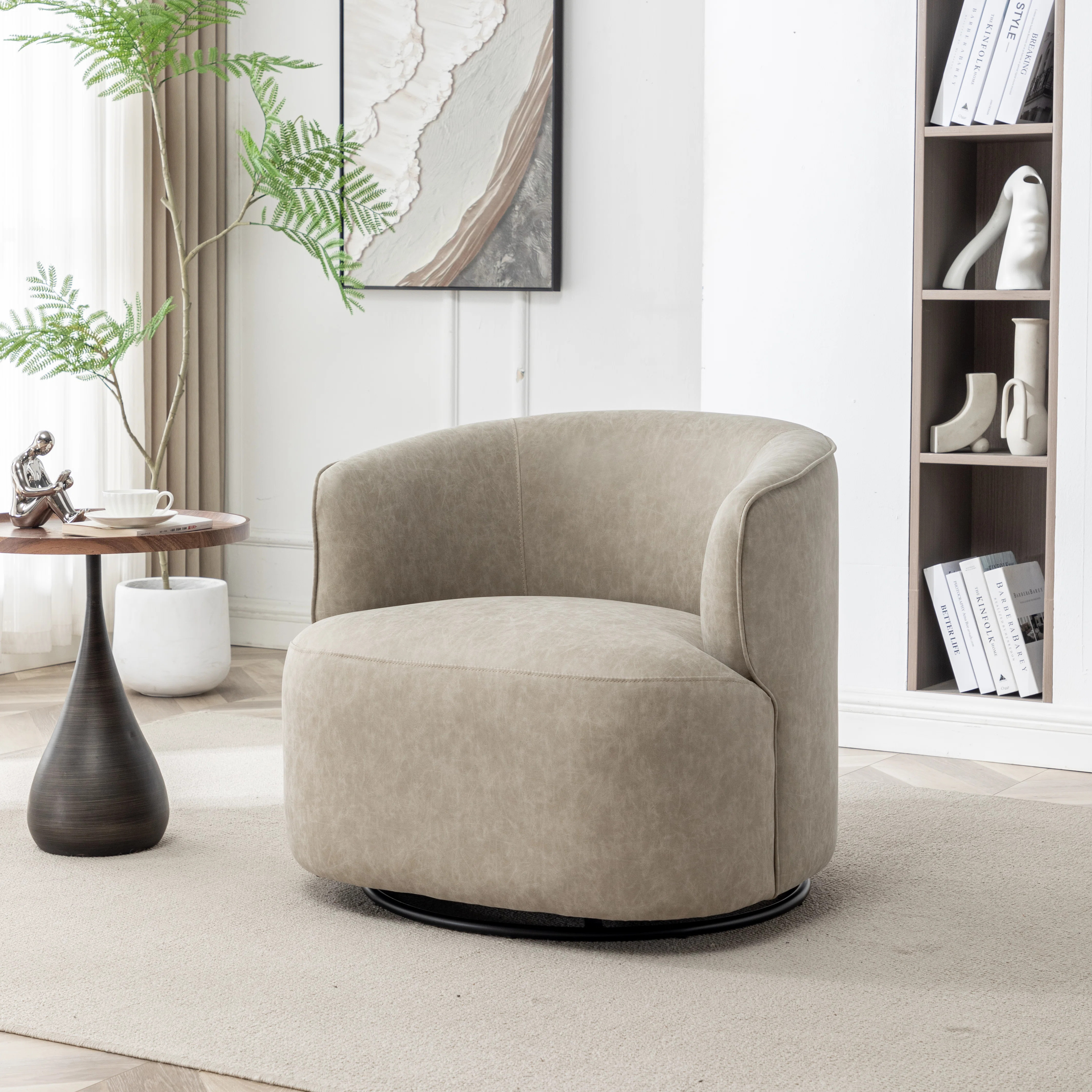 Latitude Run® Tybias 32'' Wide Swivel Barrel Chair | Wayfair | Wayfair North America