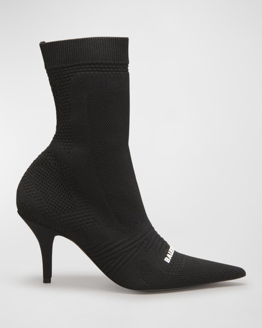 Balenciaga Knife Stretch Knit Stiletto Booties | Neiman Marcus