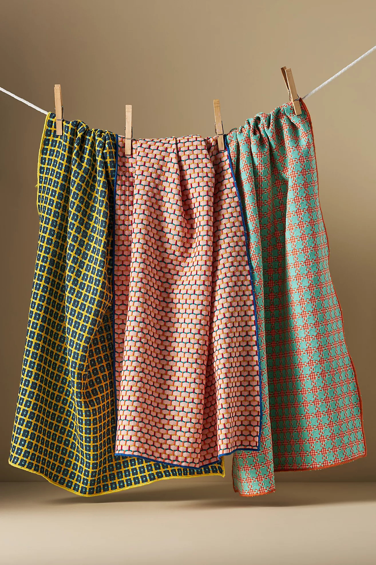 Woven Geo Jacquard Dish Towels, Set of 3 | Anthropologie (US)