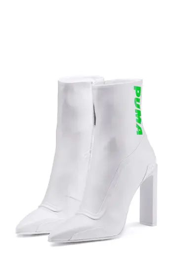 Women's Fenty Puma By Rihanna Logo Pointy Toe Boot, Size 6 M - White | Nordstrom