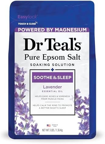 Dr Teal's Epsom Salt Soaking Solution, Soothe & Sleep, Lavender, 3lbs | Amazon (US)