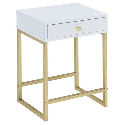 End Table White Brass - Acme Furniture | Target