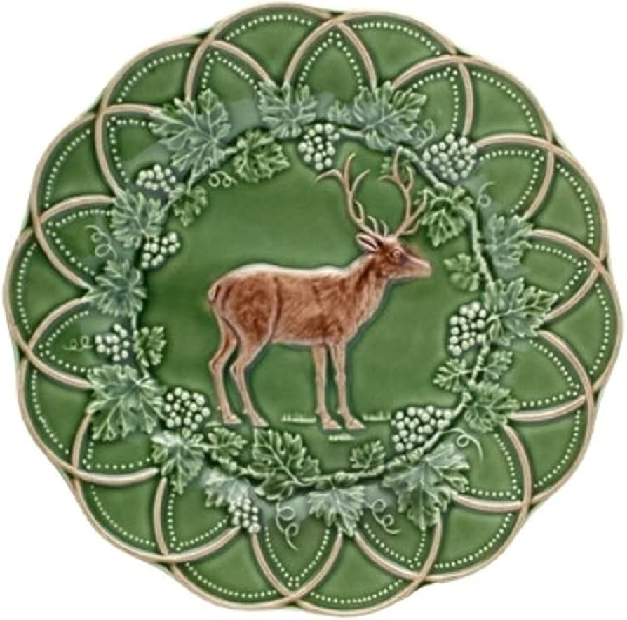 Bordallo Pinheiro Woods Snack Plate Deer Green/Brown | Amazon (US)