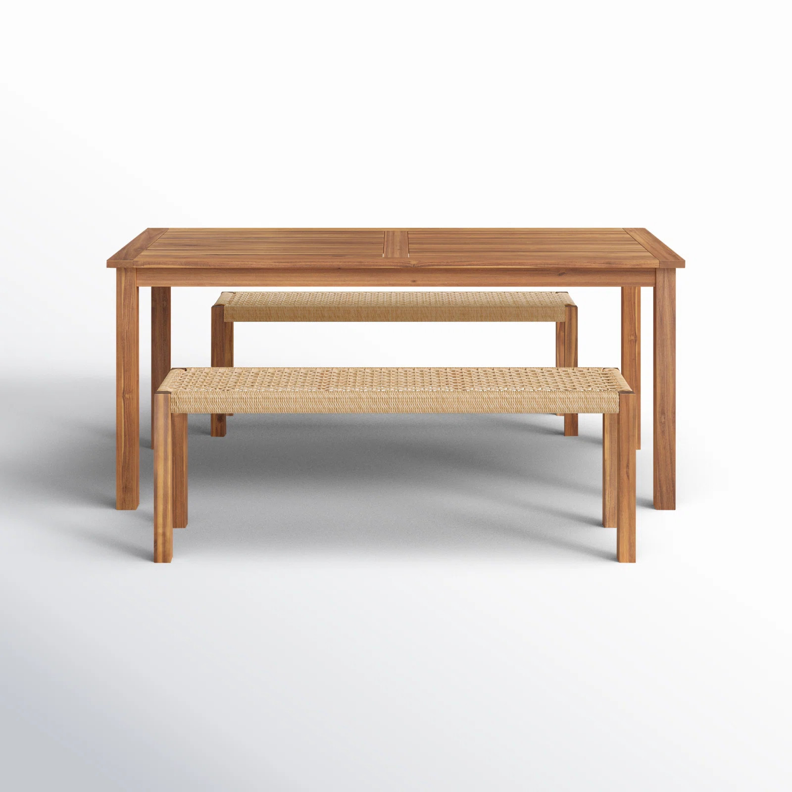 Mambo 6 - Person Acacia Wood Patio Dining Set with Rectangular Table | Wayfair North America