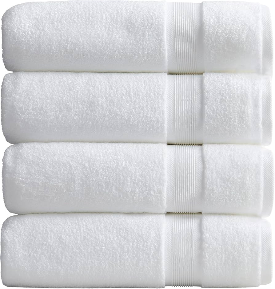 Springtree Home Luxury Bamboo Rayon Bath Towel Set of 4 | 35% Bamboo Rayon - 65% Zero Twist Cotto... | Amazon (US)
