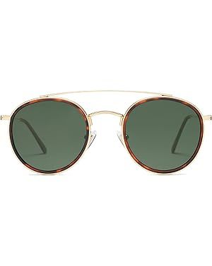 SOJOS Retro Round Double Bridge Polarized Sunglasses for Women Men Vintage Circle UV400 Sunnies S... | Amazon (US)
