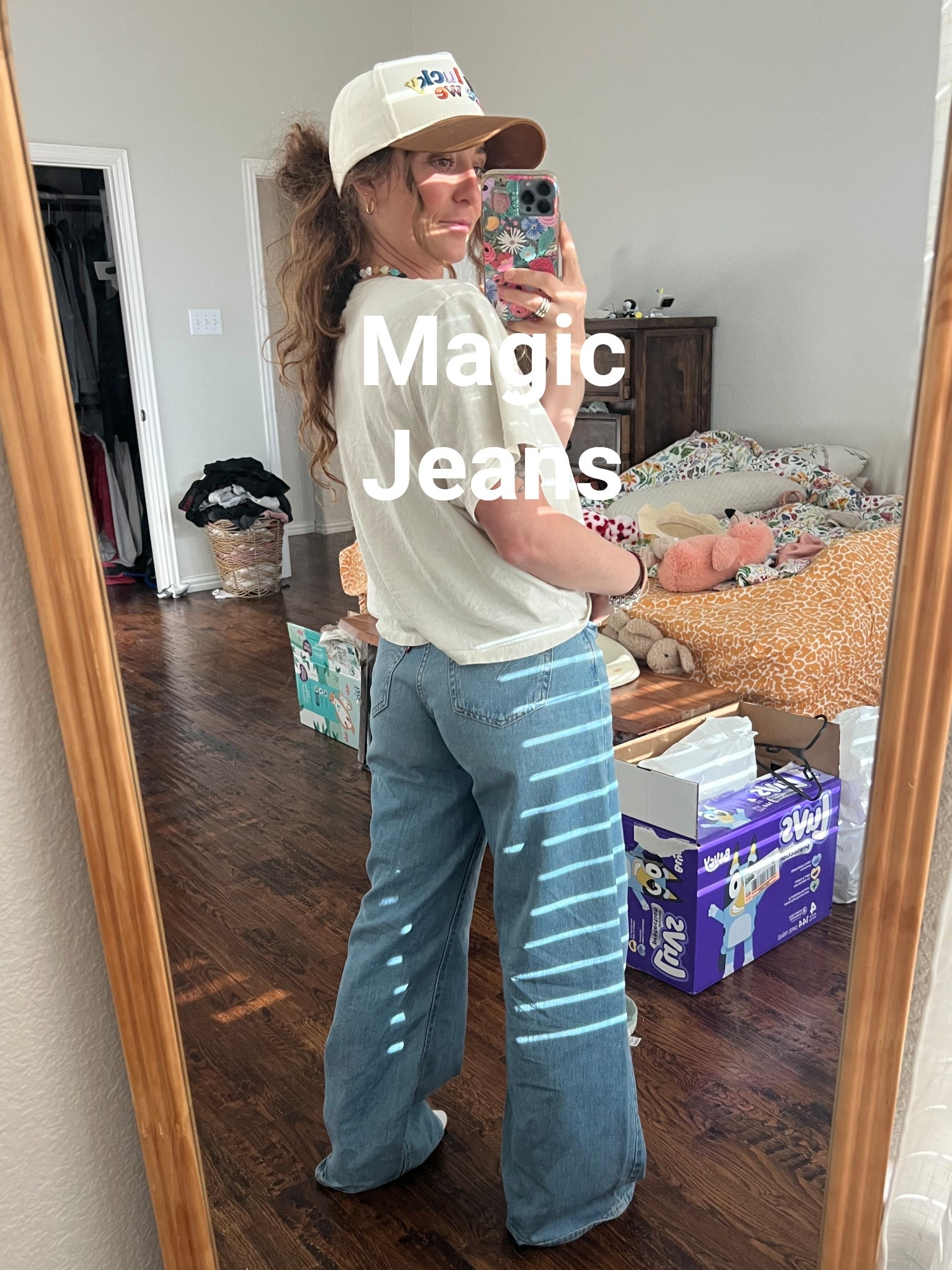Wearing size 25. These jeans are insane for the booty 