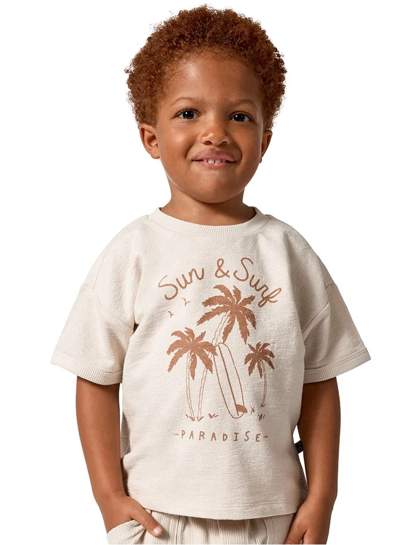 Modern Moments by Gerber Baby and Toddler Boy Organic Loose Fit Ringer Top, Sizes 0/3 Months - 5T | Walmart (US)