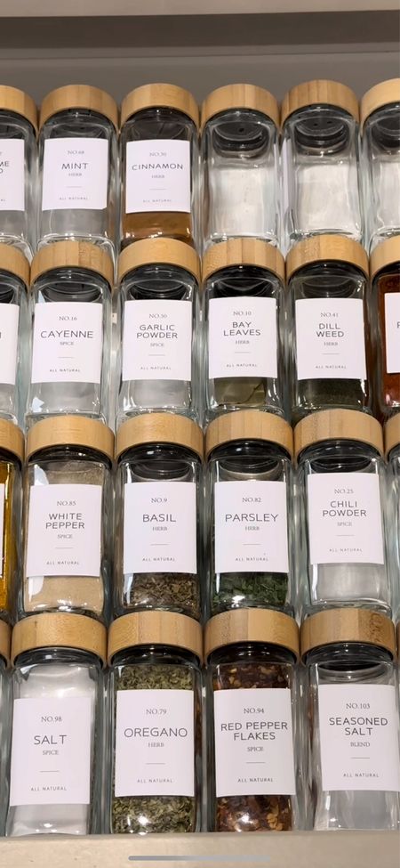 Gorgeous spice jars with labels!! Love these so much - really upgraded my kitchen/spice drawer. 

#LTKunder50 #LTKhome