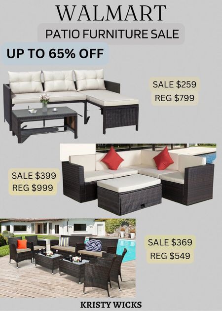 Walmart is having a great sale on so many patio furniture sets! These are just a few and they come in different colors! 

Sale $399 Originally $999 - Sale $259 Originally $799 and Sale $369 Originally $549! 
Getting ready for the warmer weather and outside entertaining 💫🙌



#LTKSeasonal #LTKsalealert