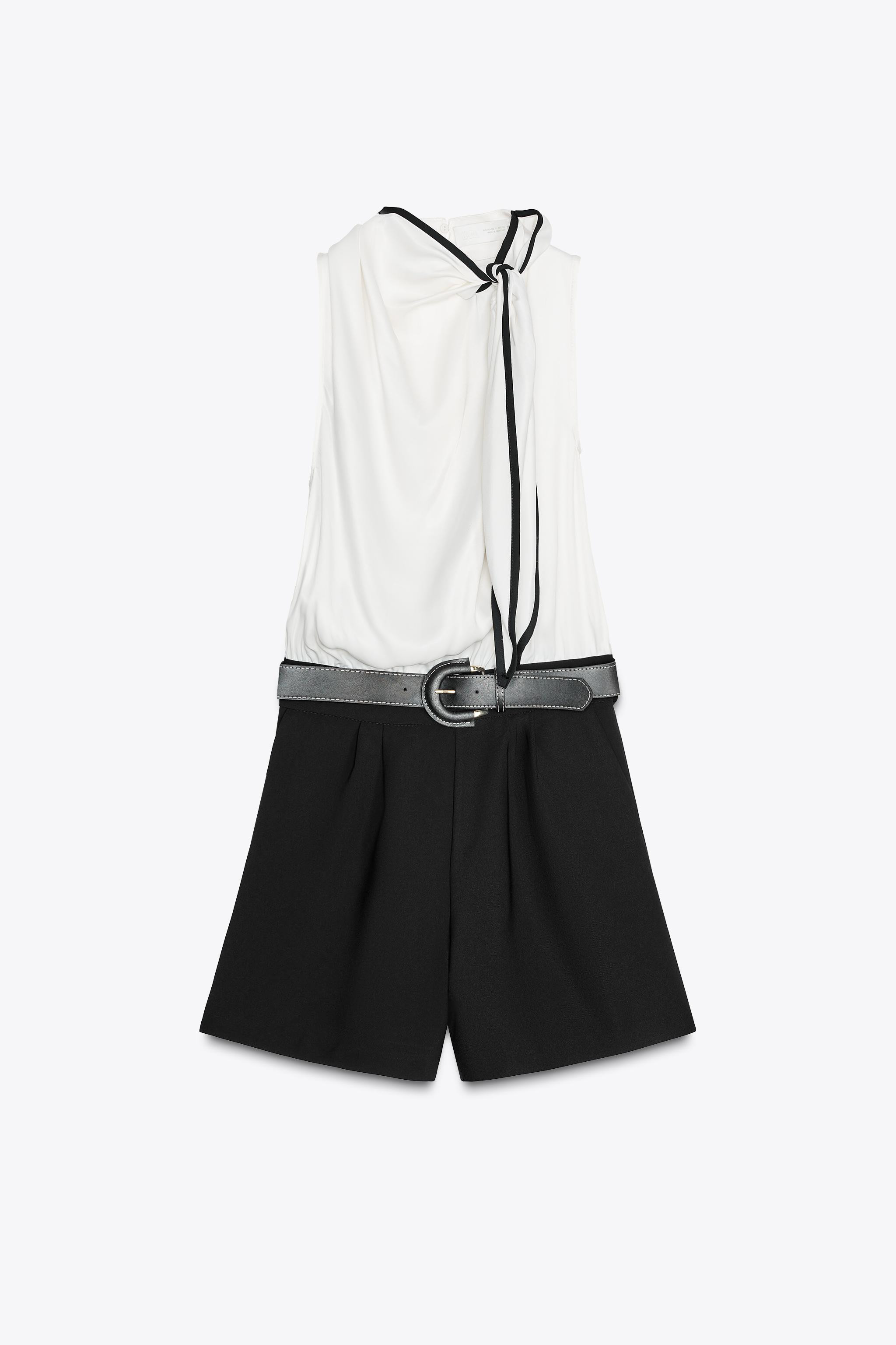 CONTRAST BELTED SHORTS JUMPSUIT | Zara US
