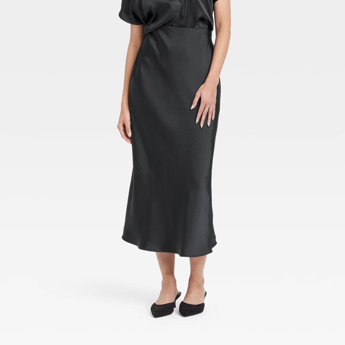 Women's Midi A-Line Skirt - A New Day™ Black S | Target