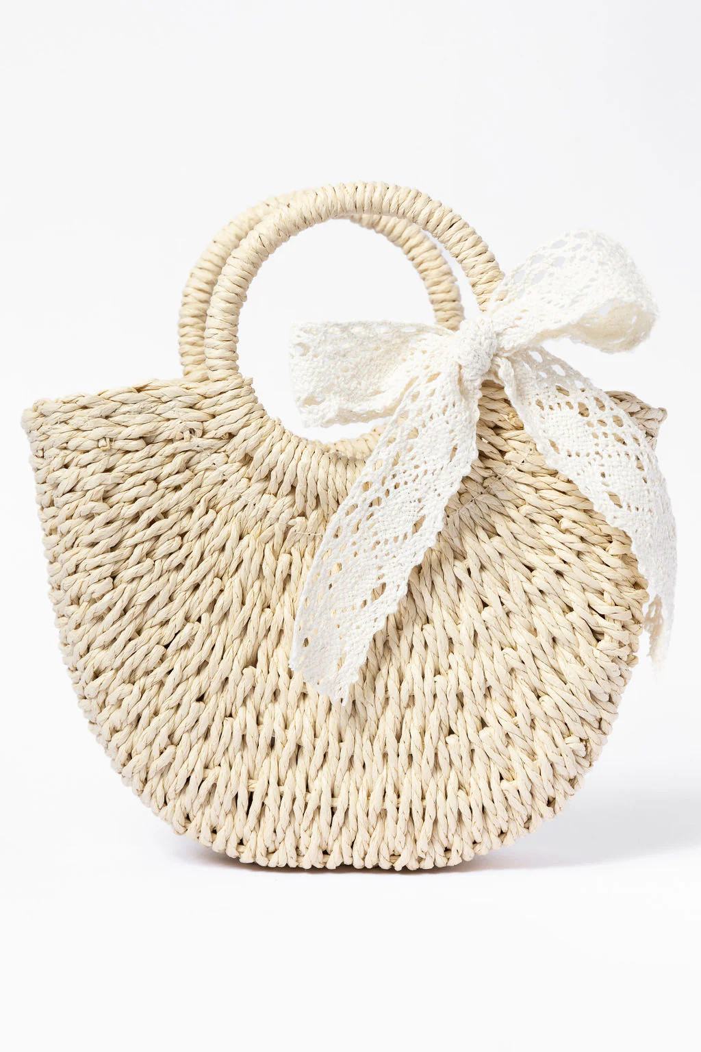 Natural Mini Straw Bow Bag SALE | Pink Lily
