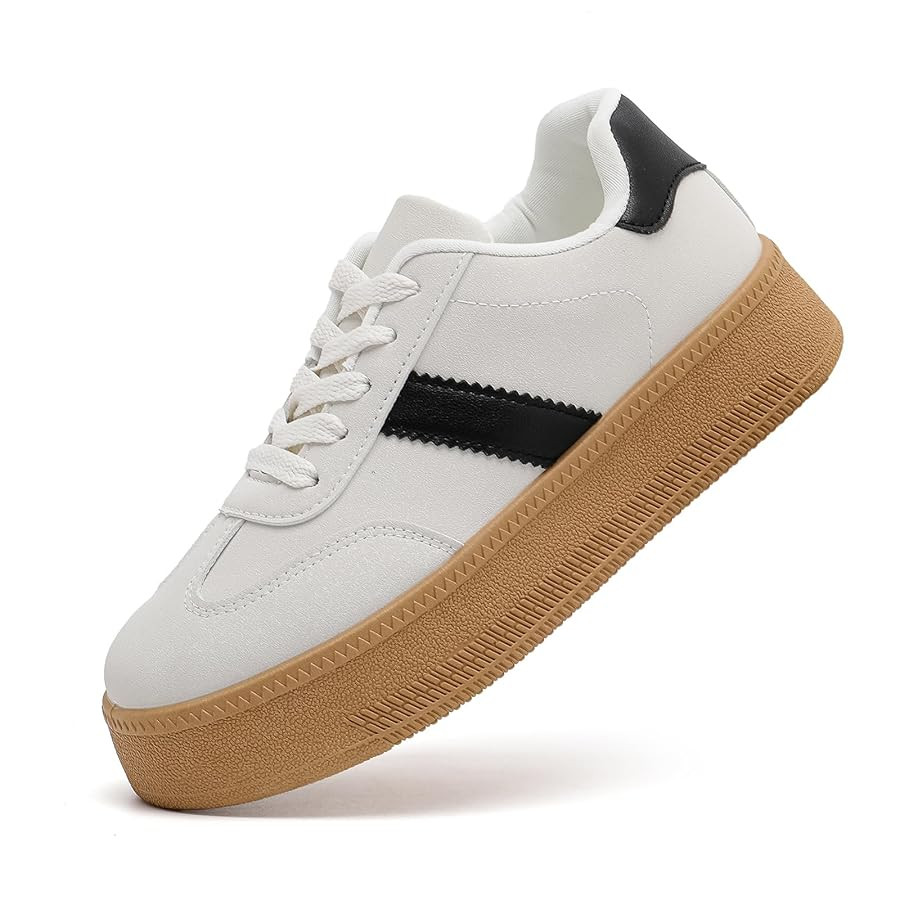 MEMON Womens Fashion Sneakers,Lace Up Platform Sneakers,Lightweight Casual Sneaker,Comfortable Wa... | Amazon (US)