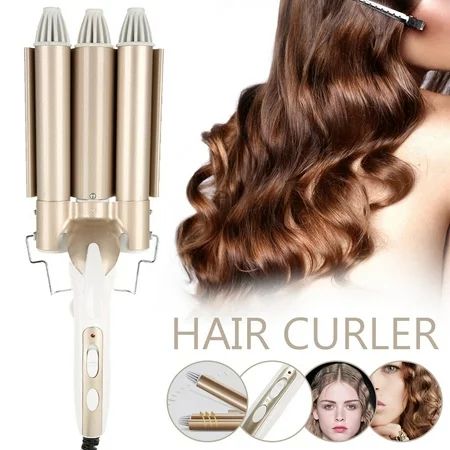 Willstar New Triple Barrel Curling Iron Perm Splint Ceramic Hair Curler 3 Barrels Wave Hair Waver Cu | Walmart (US)